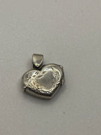 Vintage 925 Sterling Silver Heart Shaped Locket Pendant