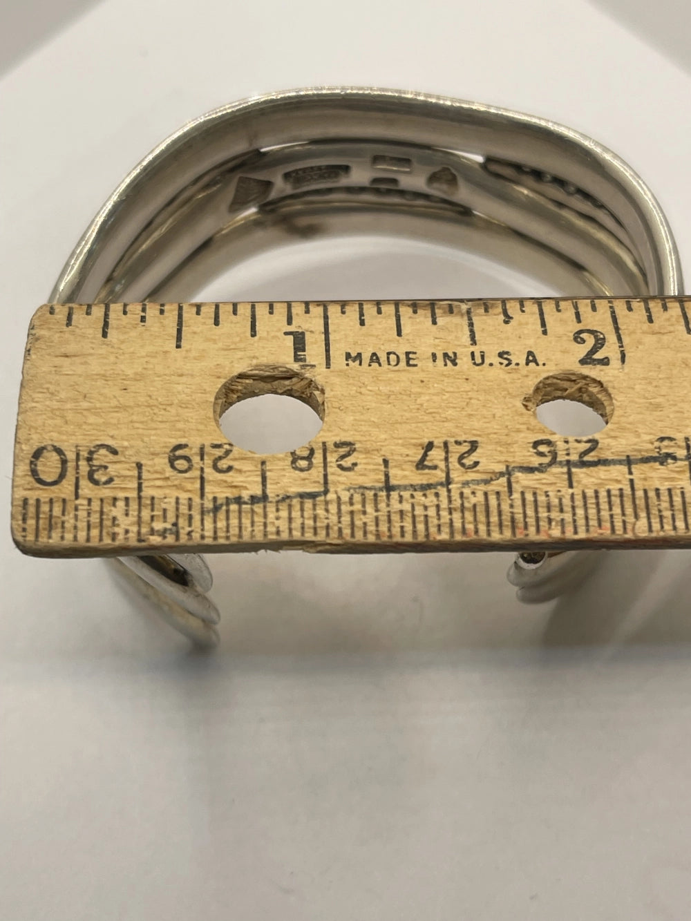 Measurement of the Top side of Vintage Anthony Pineda 970 Sterling Silver Modernist Cuff Bracelet