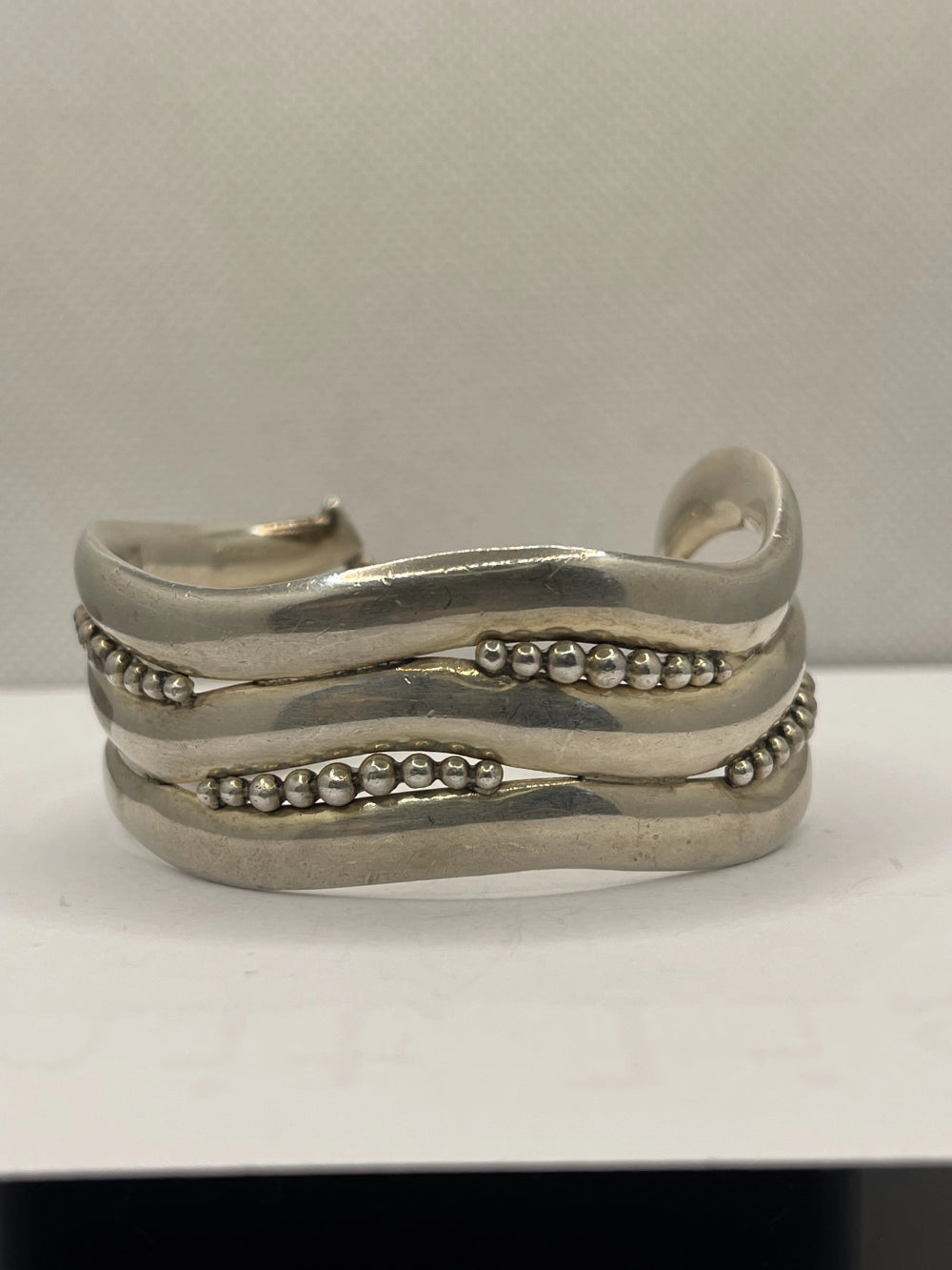 Vintage Anthony Pineda 970 Sterling Silver Modernist Cuff Bracelet
