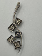 Back of the Vintage Baltic Amber Modernist Silver Pendant