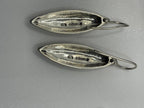 Back view of Vintage Authentic Barse Sterling Silver Elogated Pod Drop Earrings with 925 ©Barse etched