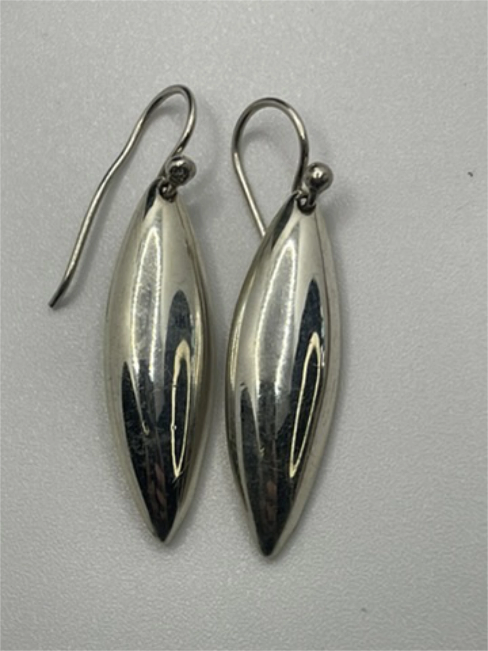 Vintage Authentic Barse Sterling Silver Elogated Pod Drop Earrings