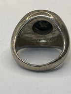 Back VIew of the Vintage Retired Barse Thai 925 Black Onyx and 925 Sterling Silver Signet Ring
