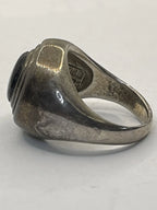 Side VIew of the Vintage Retired Barse Thai 925 Black Onyx and 925 Sterling Silver Signet Ring