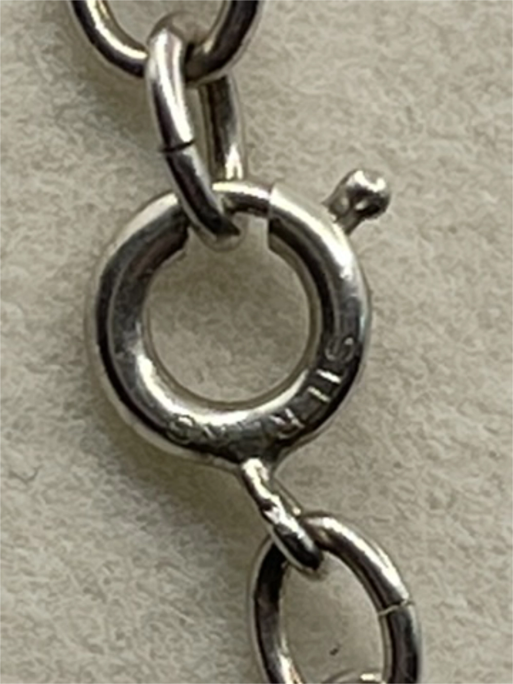 Clasp ofv the Vintage Southwestern Navajo Style Long and Short Sterling Silver Rolo Link Chain Necklace