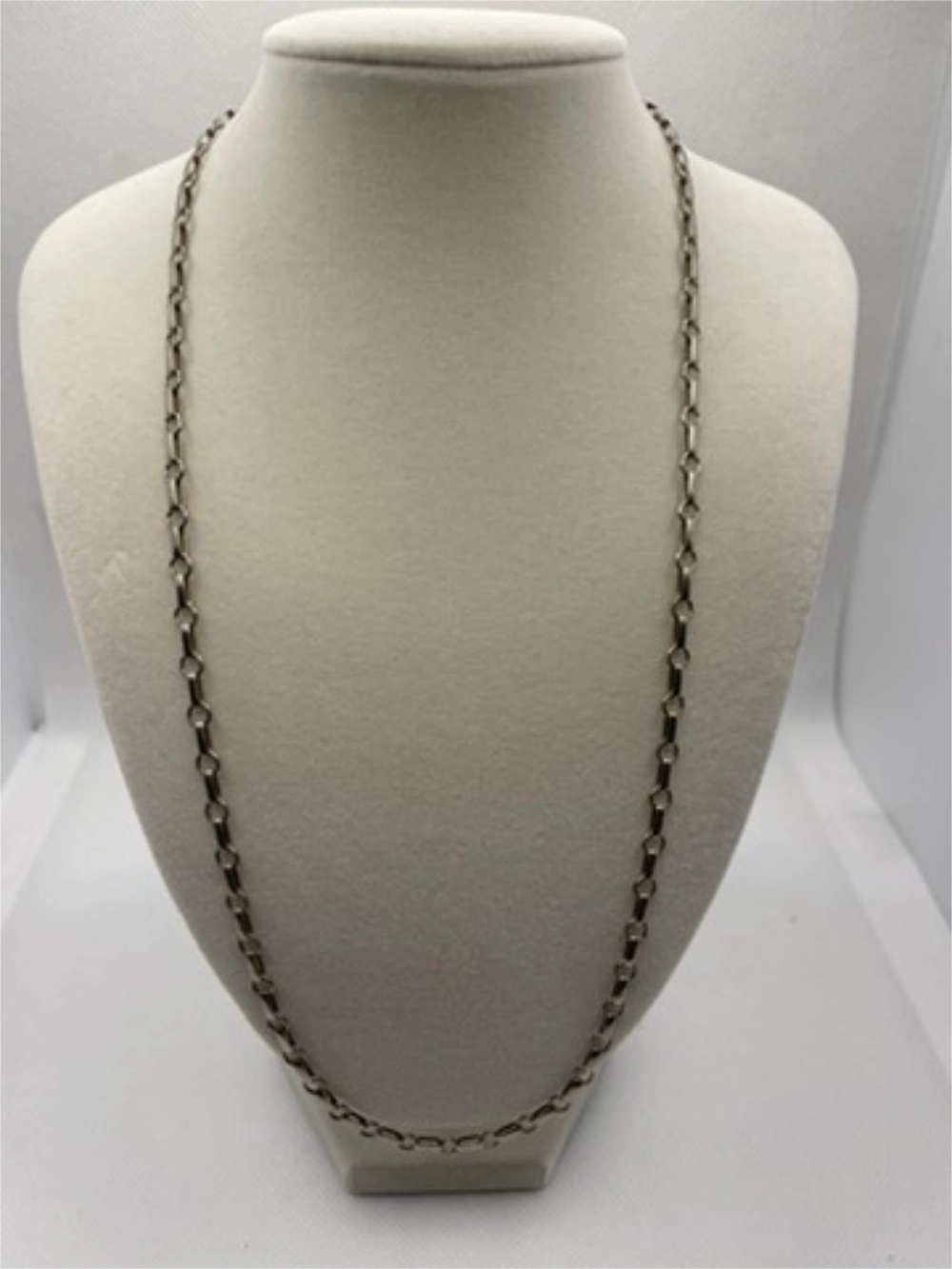 Vintage Southwestern Navajo Style Long and Short Sterling Silver Rolo Link Chain Necklace