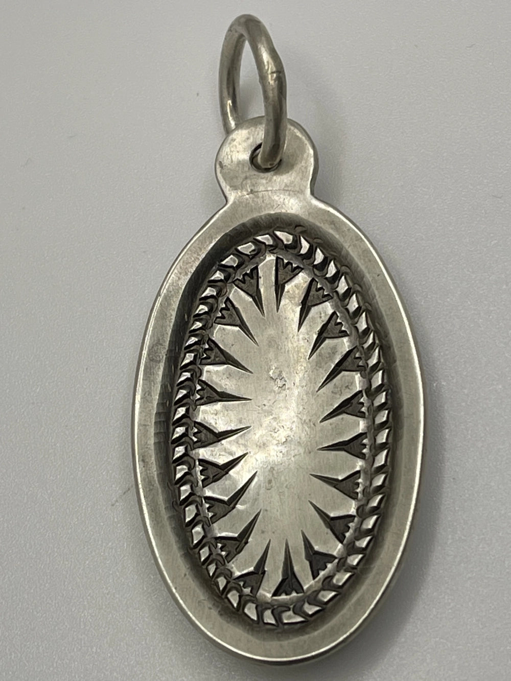 Vintage Bishana Oval Sunburst Sterling Silver Pendant