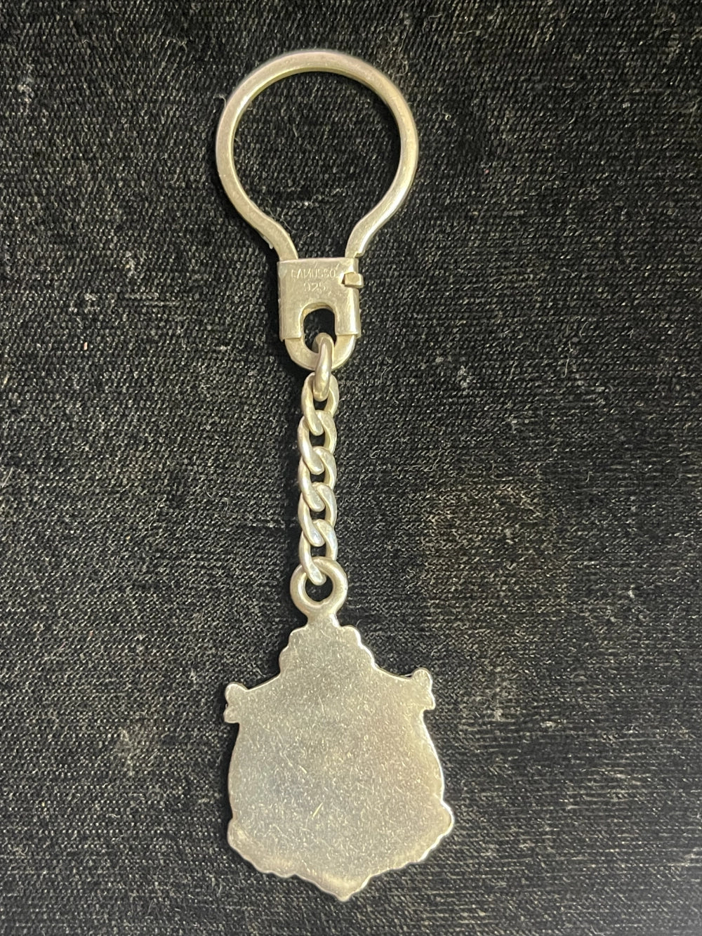 Back of Vintage Camusso Sterling Silver Keychain Fob