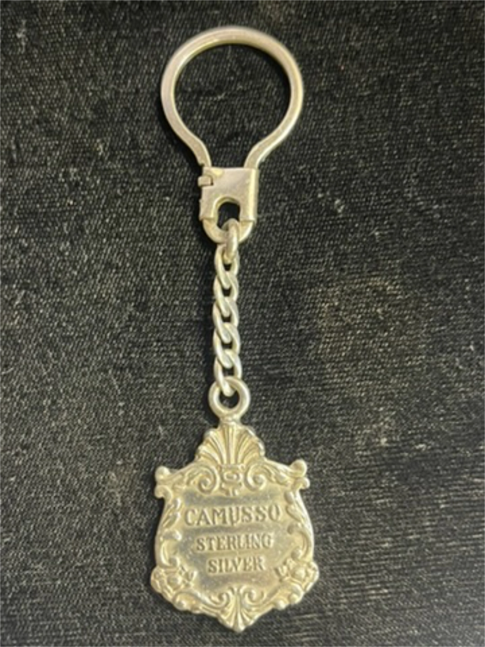 Vintage Camusso Sterling Silver Keychain Fob with Camusso Sterling Silver on the front