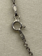 Clasp with 9G0 engraved from the Vintage Carina F Made in Sweden Sterling Silver Angel Heart Pendant Necklace
