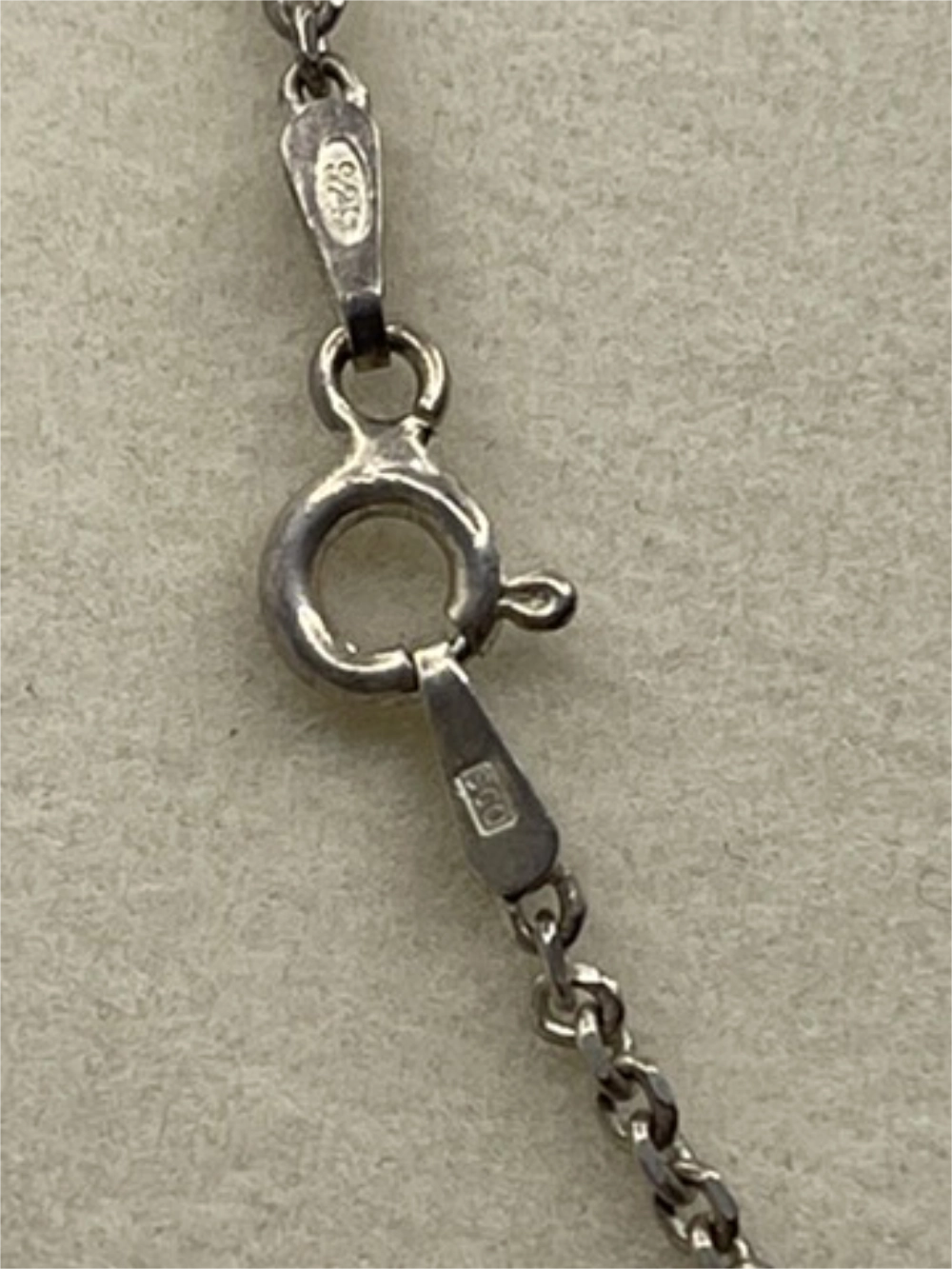Clasp with 9G0 engraved from the Vintage Carina F Made in Sweden Sterling Silver Angel Heart Pendant Necklace