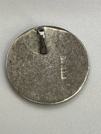 Back of the Vintage Celestial Sun Moon Abalone Pendant with Sterling etched