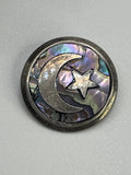 Vintage Celestial Sun Moon Abalone Pendant
