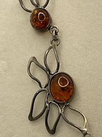 Floral Designs from the Vintage Cherry Baltic Amber Floral Sterling Silver 925 Floral Collar Necklace