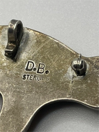 Hallmark of the Vintage David Begay  Inlay Sterling Spirit Bear Dual Function Pendant and Brooch with D.B. Sterling etched