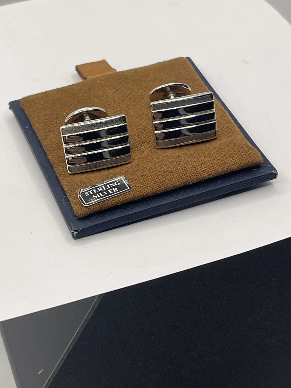 Vintage David Donahue Sterling Silver Rectangular Cufflinks