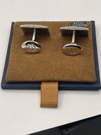 Back view of Vintage David Donahue Sterling Silver Rectangular Cufflinks
