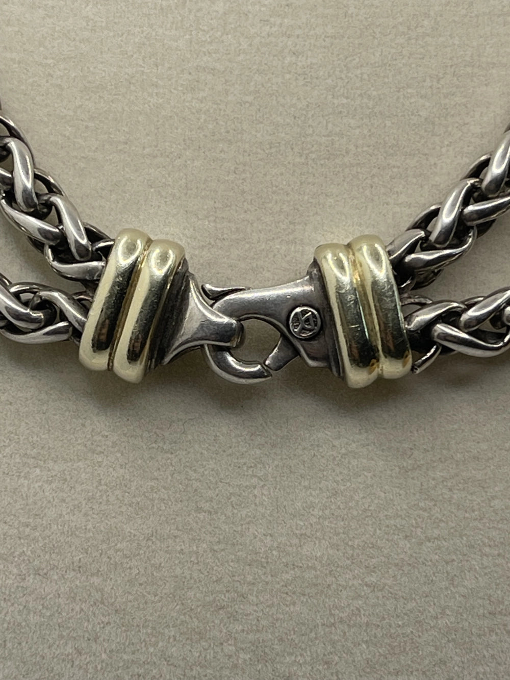 Clasp of the Vintage David Yurman Albion Blue Chalcedony Double Strand Choker Necklace