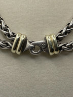 Clasp of the Vintage David Yurman Albion Blue Chalcedony Double Strand Choker Necklace