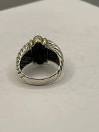 Back View of the PreLoved David Yurman Two Tone Silver Gold Shrimp Cable Dome Ring