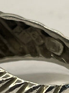 Right Closeup of PreLoved David Yurman Two Tone Silver Gold Shrimp Cable Dome Ring