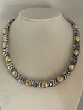Vintage Garzi Silver And Gold Jewels Two-Tone Collar Necklace Silver and 18k Gold Vermeil
