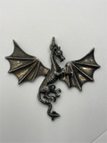 Hinge and Hallmark of the Vintage Gothic 925 Silver Articulated Dragon Pendant
