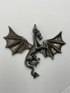 Hinge and Hallmark of the Vintage Gothic 925 Silver Articulated Dragon Pendant