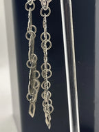 Side VIew  of the Vintage Harris Joe Sterling Silver Chandelier Repousse Earrings