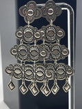 Vintage Harris Joe Sterling Silver Chandelier Repousse Earrings