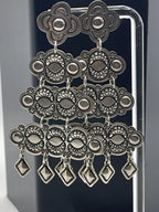 Vintage Harris Joe Sterling Silver Chandelier Repousse Earrings