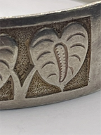 Closeup of heart from Vintage Kalakaua Gold 925 Silver Heirloom Bangle Bracelet
