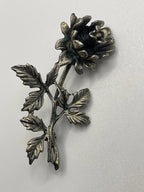 Vintage JewelArt Sterling Silver Rose Brooch Pin
