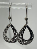 Vintage Jezlaine JEZ Silver 925 Filigree Teardrop Earrings