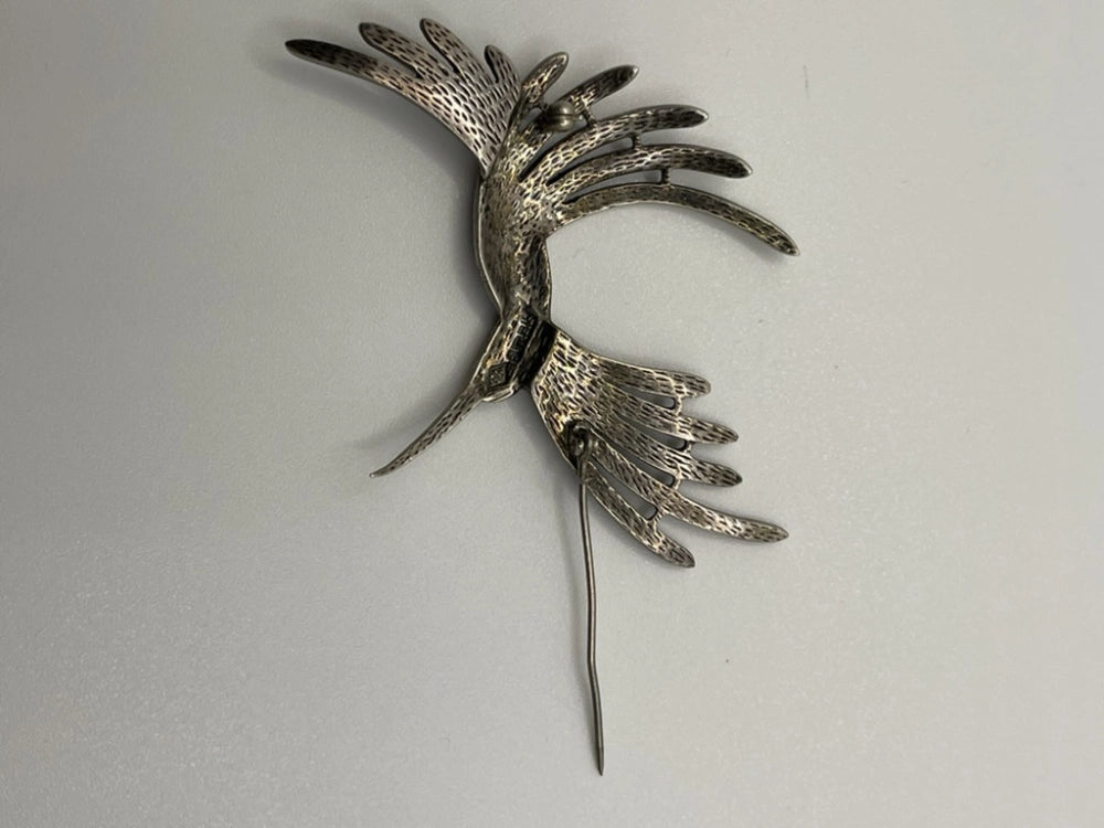 Hallmark of the Vintage Judith Jack Marcasite & Sterling Silver Hummingbird Brooch