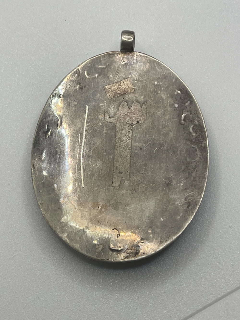 Back of the Vintage Magsenite Sterling Silver Oval Pendant