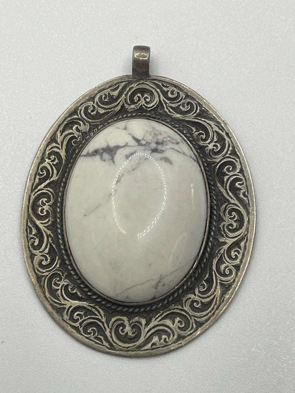 Vintage Magsenite Sterling Silver Oval Pendant