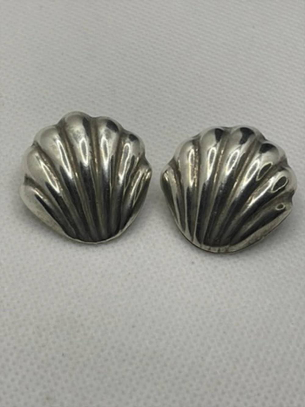 Vintage Taxco Mexico 925 Silver Shell Clip On Earrings