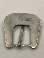 Back of Vintage Mexican Ranger Belt Buckle with a crown and Sterling 925 Mexico engraved