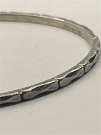 Closeup side view of Vintage Taxco Mexican Bamboo Style Bangle Bracelet