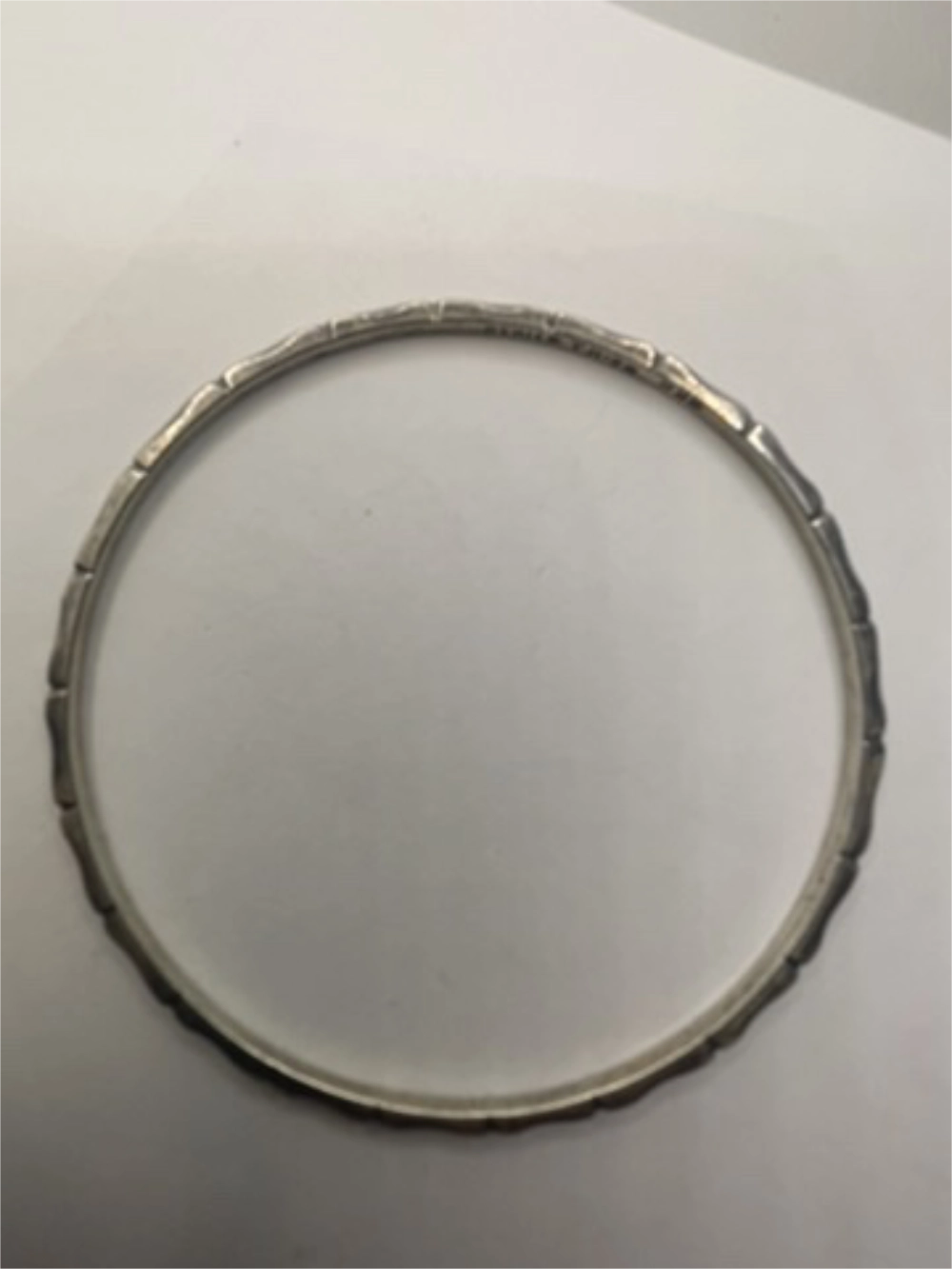 Overhead view of Vintage Taxco Mexican Bamboo Style Bangle Bracelet