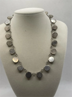 Back view of the Vintage Mexican Taxco Sterling Silver Inlay Link Necklace