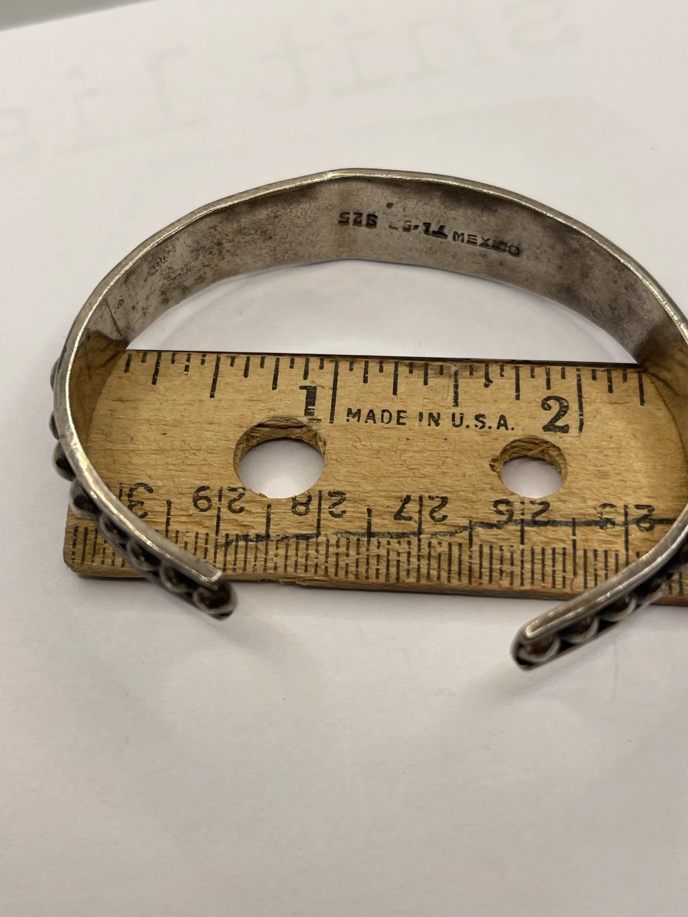 Vintage Anthony Pineda 970 Sterling Silver Modernist Cuff Bracelet with ruler