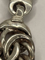 Closeup of link from the Vintage Milor 925 Sterling Silver Italy Byzantine Link Bracelet