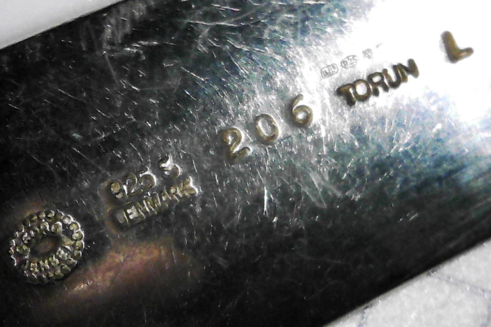 925S Demark 206 Torum :L etched into back of Georg Jensen Torun Bangle Bracelet