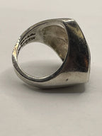 Right Side View of the Vintage Modernist Mexican Taxco .925 Sterling Silver Scalloped Dome Design Ring