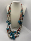 Vintage Native American Southwestern Style Multi Strand Treasure Necklace