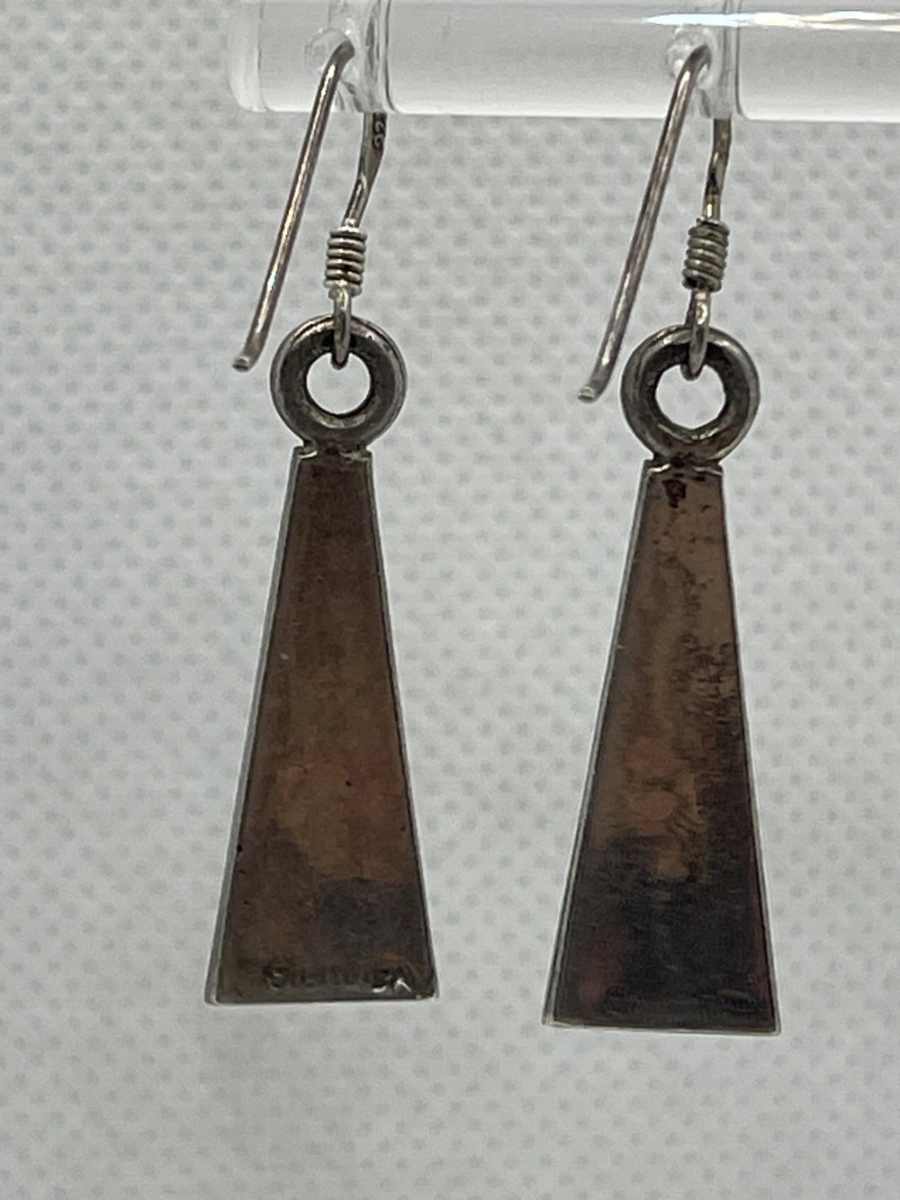 Hallmark of the Vintage Native American Shop Work Sterling Multi-Stone Inlay Dangle Earrings
