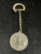 Vintage Sterling Silver Our Lady of Guadalupe Medallion Silver Keychain