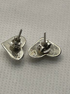 Hallmark of Preowned Vintage Puffy Heart Silver Stud Earrings 925 Mex with 926 LEX etched
